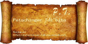 Petschinger Tábita névjegykártya